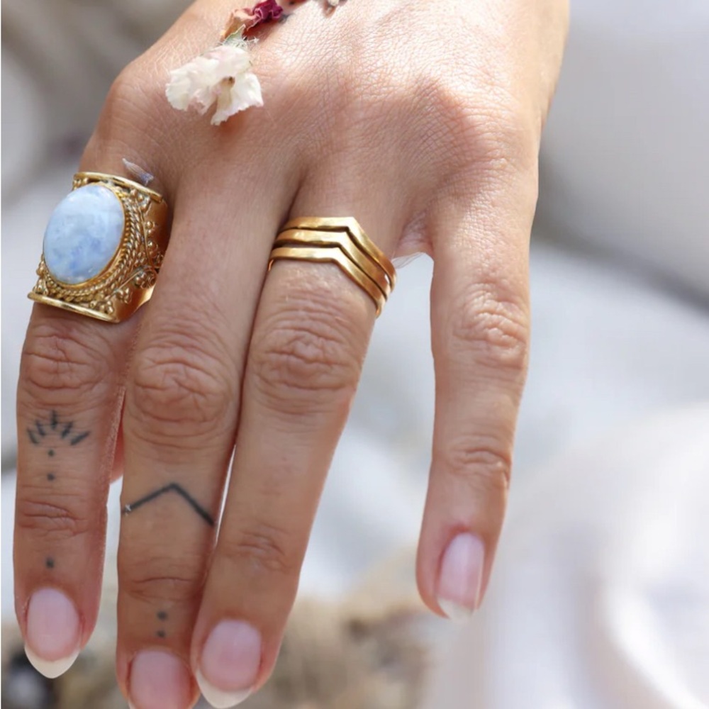 Gold Moonstone Ring